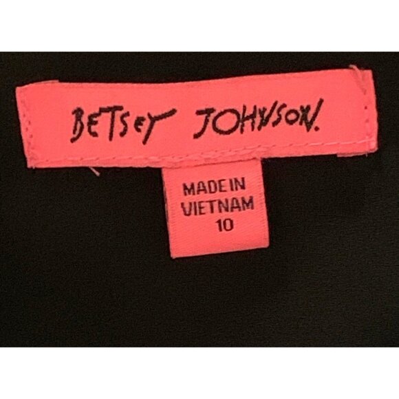 Betsey Johnson Black Zipper Size 10 Cold Shoulder Midi Dress - Picture 3 of 5